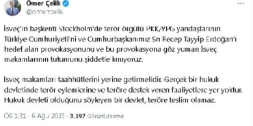 AK Partili Çelik İsveç makamları taahhütlerini yerine getirmelidir
