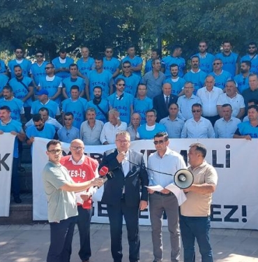 Akbelen maden sahası çalışanlarından TBMM önünde açıklama