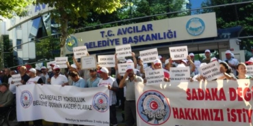 Avcılar Belediyesi önünde işçi eylemi