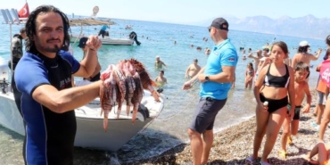 Avladıkları aslan balıklarını pişirip, yediler 24 Avladıkları aslan balıklarını pişirip yediler