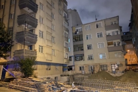 Bahçelievlerde bitişiğindeki temel kazısı sırasında hasar alan bina boşaltıldı