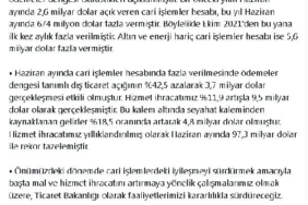 Bakan Bolat Haziran ayında cari işlemler hesabın 20 ay sonra fazla verdi Fotoğraf düzeltme