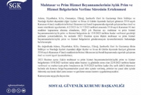 Bakan Işıkhan 8 ilimizde prim ve hizmet belgelerinin teslim süresini uzatıyoruz