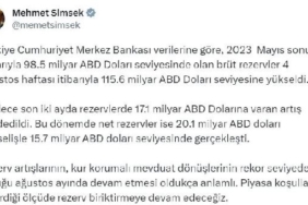 Bakan Şimşek Son iki ayda rezervlerde 171 milyar ABD Dolarına varan artış kaydedildi