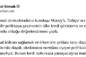 Bakan Şimşekten Moodys açıklaması