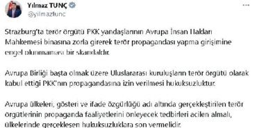 Bakan Tunçtan AİHMdeki terör propagandasına tepki