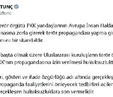 Bakan Tunç'tan AİHM'deki terör propagandasına tepki 8 Bakan Tunçtan AİHMdeki terör propagandasına tepki