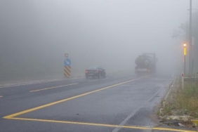 Bolu Dağında sis etkili oldu