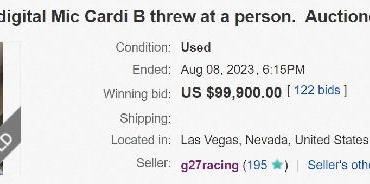Cardi Bnin hayranına attığı mikrofon yaklaşık 100 bin dolara satıldı
