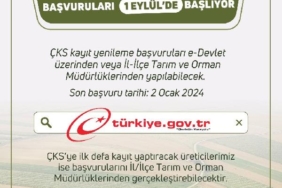 Çiftçi Kayıt Sistemi 2024 üretim yılı kayıt yenileme başvuruları 1 Eylül'de başlayacak