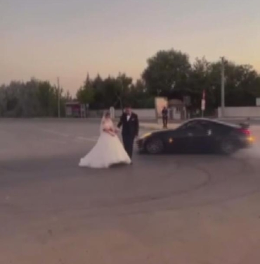 Drift atarak düğüne giden sürücüye 20 bin 342 TL ceza