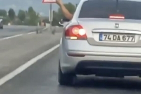 Düğün konvoyundaki maganda otomobilden rastgele ateş açtı