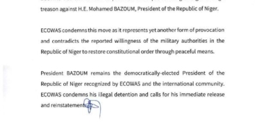 ECOWAS, Bazum’a yönelik suçlamaları kınadı 31 ECOWAS Bazuma yönelik suçlamaları kınadı