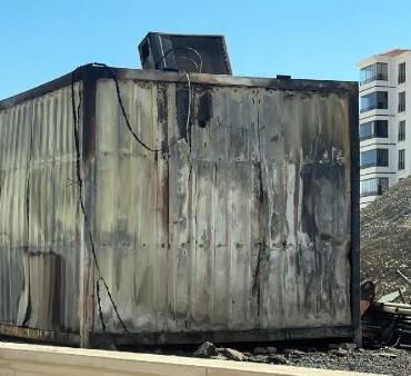 Elazığda İBBnin yapımını üstlendiği okul inşaatında yangın