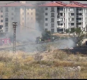 Elazığ'da otluk alanda yangın 5 Elazığda otluk alanda yangın