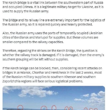 Gerashchenko: Kırım Köprüsü, sembolik olmaktan çok stratejik 4 Gerashchenko Kırım Köprüsü sembolik olmaktan çok stratejik
