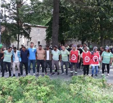 İBBye bağlı Ağaç AŞ çalışanlarından Saraçhanede eylem