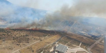 İzmirde otluk alanda yangın