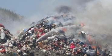 İzmitte çöp döküm sahasında yangın