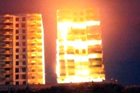 Kahramanmaraşta 12 katlı hasarlı bina patlayıcı kullanılarak yıkıldı