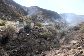 Kayseride Yılan Dağı eteklerinde yangın