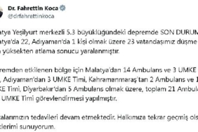 Malatyada 53 büyüklüğünde deprem 23 yaralı 5