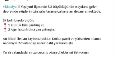 Malatyada 53 büyüklüğünde deprem 4