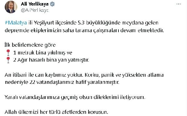 Malatyada 53 büyüklüğünde deprem 4