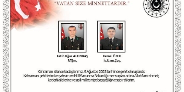 MSB: Pençe-Kilit bölgesinde 2 asker şehit oldu, 3 asker yaralandı 35 MSB Pençe-Kilit bölgesinde 2 asker şehit oldu 3 asker yaralandı