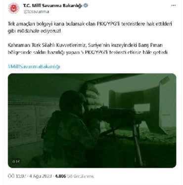 MSB Saldırı hazırlığındaki 5 terörist etkisiz hale getirildi