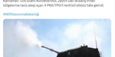 MSB Taciz ateşi açan 4 PKKlı etkisiz hale getirildi