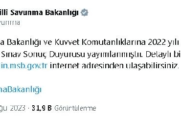 MSB ve Kuvvet Komutanlıklarına memur alımına ilişkin sözlü sınav sonuçları yayımlandı