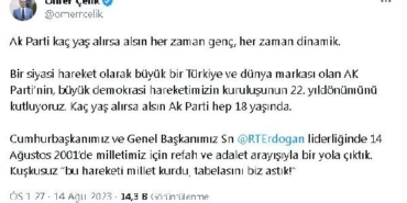 Ömer Çelik Kaç yaş alırsa alsın AK Parti hep 18 yaşında