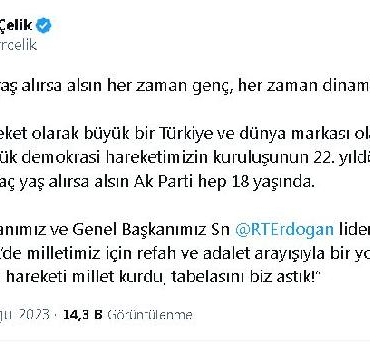 Ömer Çelik: Kaç yaş alırsa alsın, AK Parti hep 18 yaşında 8 Ömer Çelik Kaç yaş alırsa alsın AK Parti hep 18 yaşında