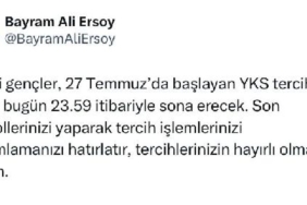ÖSYM Başkanı Ersoydan tercih hatırlatması