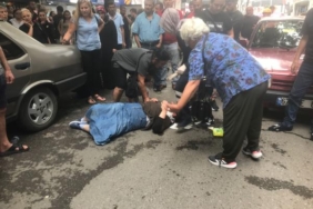 Otomobilin çarptığı yaya yaralandı