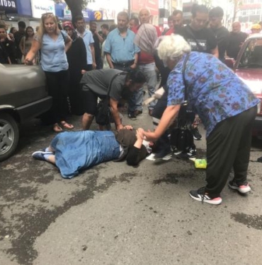 Otomobilin çarptığı yaya yaralandı