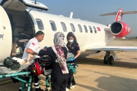 Şanlıurfada entübe edilen 4 yaşındaki çocuk ambulans uçakla Bursaya sevk edildi