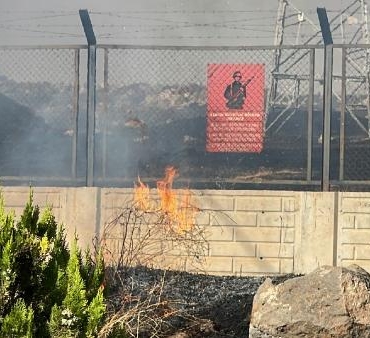 Şanlıurfada ot yangını askeri bölgeye sıçradı