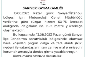 Sarıyerde denize girmek yasaklandı