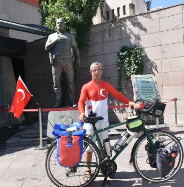 Şehit polis Fethi Sekin için 1570 kilometrelik anma turuna çıktı