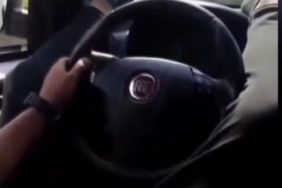 Şile Otoyolunda ayakları ile direksiyonu tutup hız yaptı