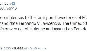 Sullivan: ABD Ekvador demokrasisine yönelik bu saldırıyı kınamaktadır 2 Sullivan ABD Ekvador demokrasisine yönelik bu saldırıyı kınamaktadır