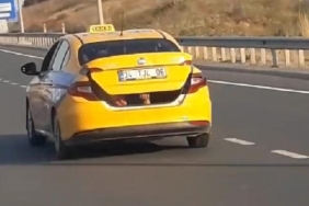 Taksi bagajında tehlikeli yolculuk kamerada