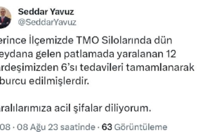 TMO silolarındaki patlamada yaralanan 12 kişiden 6sı taburcu oldu 4