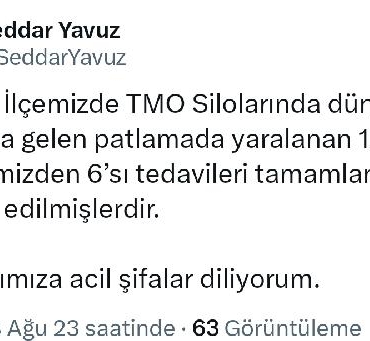 TMO silolarındaki patlamada yaralanan 12 kişiden 6'sı taburcu oldu (4) 10 TMO silolarındaki patlamada yaralanan 12 kişiden 6sı taburcu oldu 4