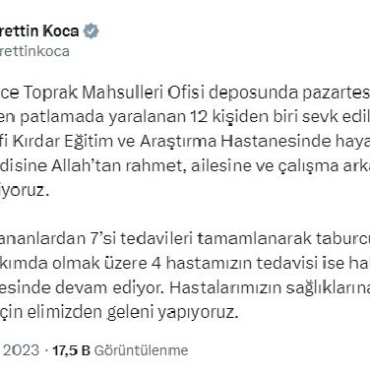 TMO silolarındaki patlamada yaralılardan 1i yaşamını yitirdi 2