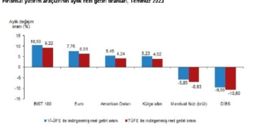 TÜİK Temmuzda en yüksek reel getiriyi BIST 100 sağladı