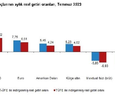 TÜİK: Temmuzda en yüksek reel getiriyi BIST 100 sağladı 2 TÜİK Temmuzda en yüksek reel getiriyi BIST 100 sağladı