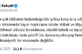 Bahçeli: MHP, Süleyman Soylu'nun sonuna kadar arkasındadır